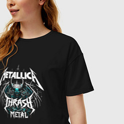 Футболка оверсайз женская Metallica - thrash metal rock, цвет: черный — фото 2