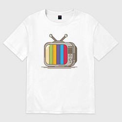 Футболка оверсайз женская Retro television, цвет: белый