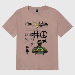 Футболка оверсайз женская Che Guevara граффити, цвет: пыльно-розовый