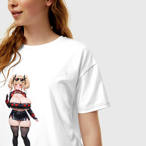 Женская футболка оверсайз Burnice White Zenless Zone Zero / Белый – фото 3