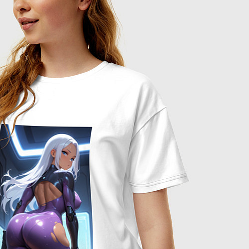 Женская футболка оверсайз Девушка-киллер / Белый – фото 3