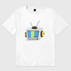 Футболка оверсайз женская Television, цвет: белый