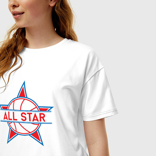 Женская футболка оверсайз All-star basketball / Белый – фото 3