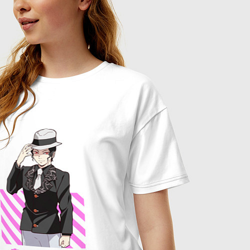 Женская футболка оверсайз Клинок рассекающий демонов Muzan / Белый – фото 3