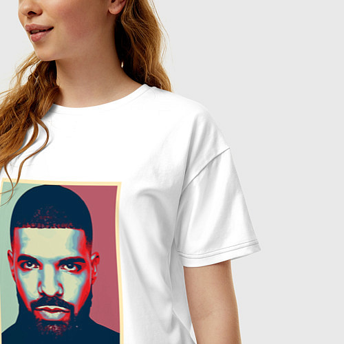 Женская футболка оверсайз Drake / Белый – фото 3