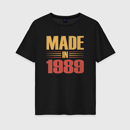 Женская футболка оверсайз Сделано в 1989 сепия / Черный – фото 1