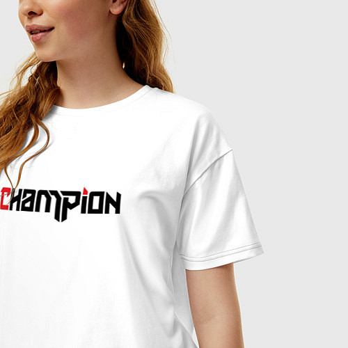 Женская футболка оверсайз Champion / Белый – фото 3