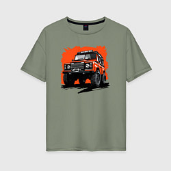 Футболка оверсайз женская Jeep road, цвет: авокадо