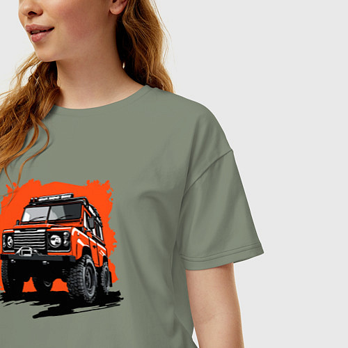 Женская футболка оверсайз Jeep road / Авокадо – фото 3