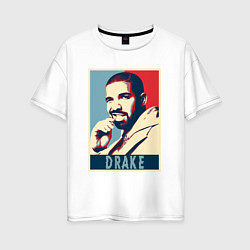 Футболка оверсайз женская Drake obey, цвет: белый