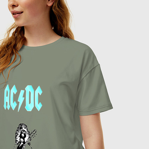 Женская футболка оверсайз AcDc Angus Young / Авокадо – фото 3