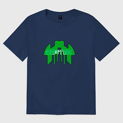 Футболка оверсайз женская Cortex зелёный aneurism iv, цвет: тёмно-синий