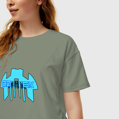 Женская футболка оверсайз Cortex голубой aneurism iv / Авокадо – фото 3