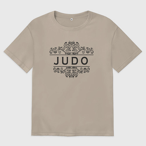 Женская футболка оверсайз Узор дзюдо / Миндальный – фото 1