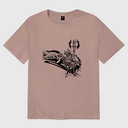 Футболка оверсайз женская Викинг вольво, цвет: пыльно-розовый