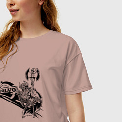 Футболка оверсайз женская Викинг вольво, цвет: пыльно-розовый — фото 2