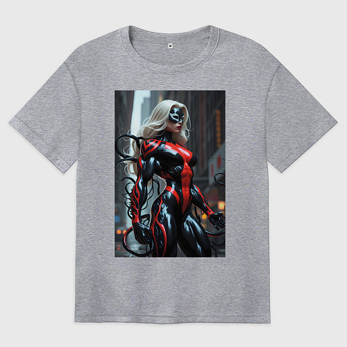 Женская футболка оверсайз Девушка-веном / Меланж – фото 1