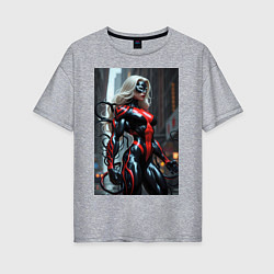 Футболка оверсайз женская Девушка-веном, цвет: меланж