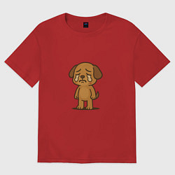 Футболка оверсайз женская Crying Little Poppy, цвет: красный