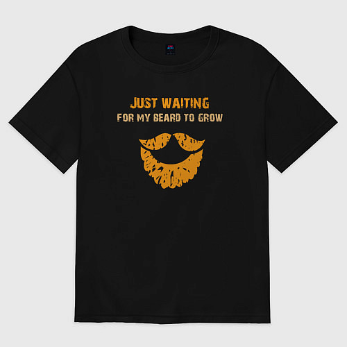 Женская футболка оверсайз Жду когда отрастёт борода / Черный – фото 1