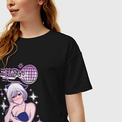 Футболка оверсайз женская Futsukayoi,Y2K стиль, цвет: черный — фото 2