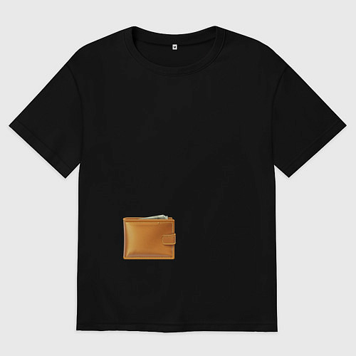 Женская футболка оверсайз Кошелек с деньгами / Черный – фото 1