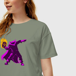 Футболка оверсайз женская Halloween fire, цвет: авокадо — фото 2