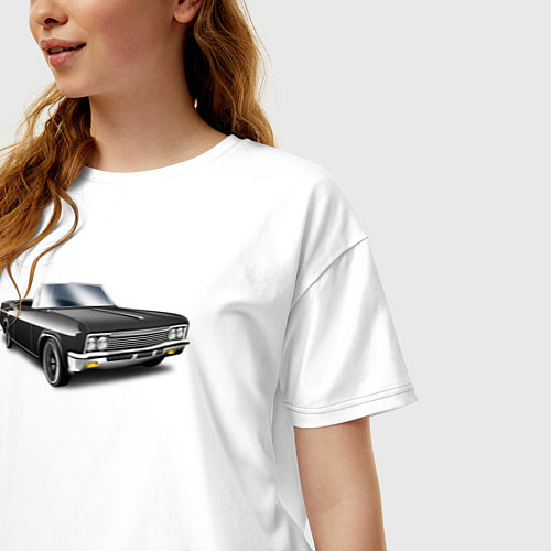 Женская футболка оверсайз Кабриолет / Белый – фото 3