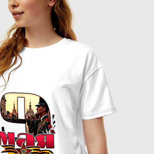 Женская футболка оверсайз Парад 9 мая / Белый – фото 3