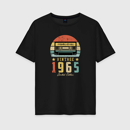 Женская футболка оверсайз Винтаж 1965 / Черный – фото 1