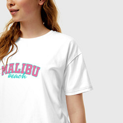 Футболка оверсайз женская Malibu Beach text, цвет: белый — фото 2