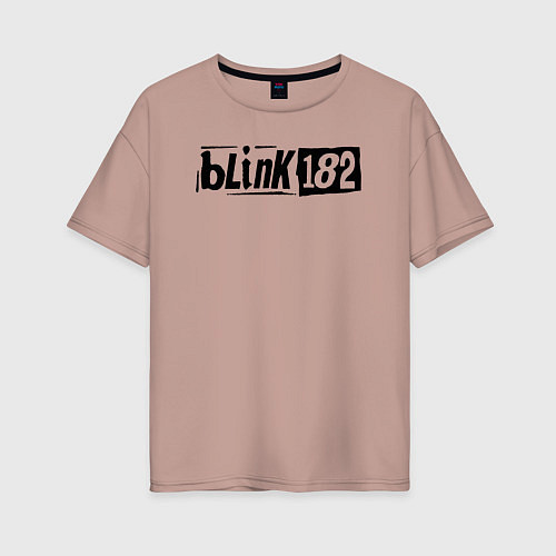Женская футболка оверсайз Blink 182 трафарет черный / Пыльно-розовый – фото 1