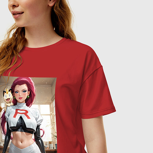 Женская футболка оверсайз Джесси и Мяут / Красный – фото 3