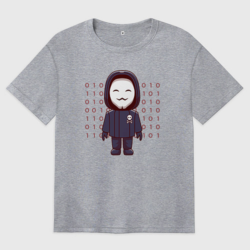 Женская футболка оверсайз Anonymous gamer / Меланж – фото 1