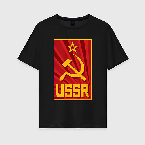 Женская футболка оверсайз USSR style / Черный – фото 1