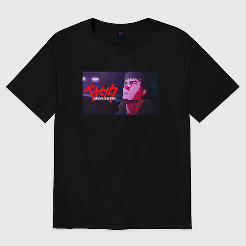 Женская футболка оверсайз Гатс бегущий по лезвию / Черный – фото 1