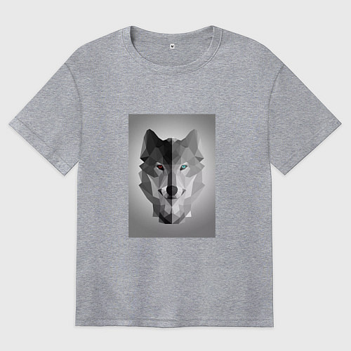 Женская футболка оверсайз Wolf energi / Меланж – фото 1