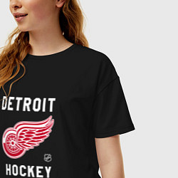 Футболка оверсайз женская Detroit Red Wings team NHL, цвет: черный — фото 2