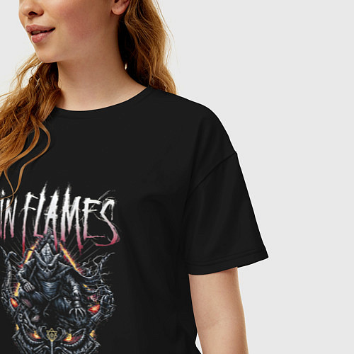 Женская футболка оверсайз In Flames Mask / Черный – фото 3