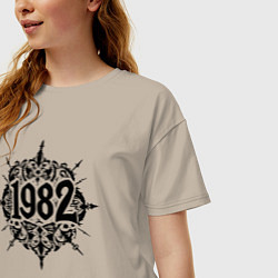 Футболка оверсайз женская Готический стиль 1982, цвет: миндальный — фото 2