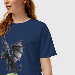 Футболка оверсайз женская Ender Dragon, цвет: тёмно-синий — фото 2