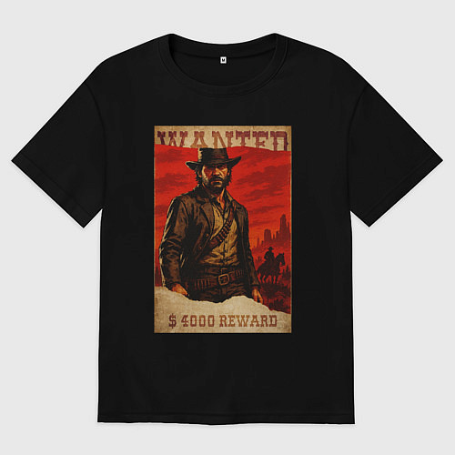 Женская футболка оверсайз Red dead redemtion постер / Черный – фото 1