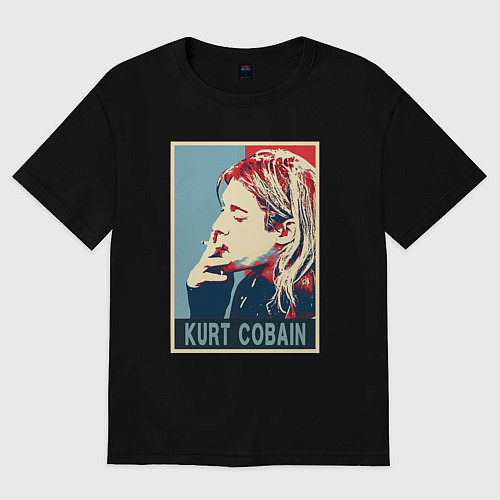 Женская футболка оверсайз Kurt Cobain - Nirvana / Черный – фото 1