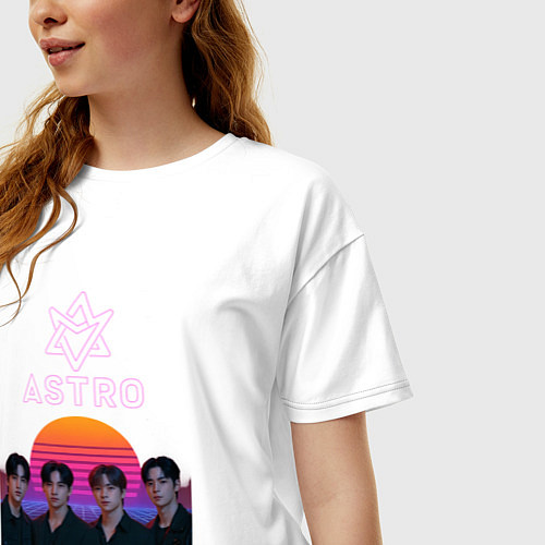 Женская футболка оверсайз Astro retro / Белый – фото 3