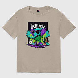 Футболка оверсайз женская Лирили Ларила итальянские мемы, цвет: миндальный