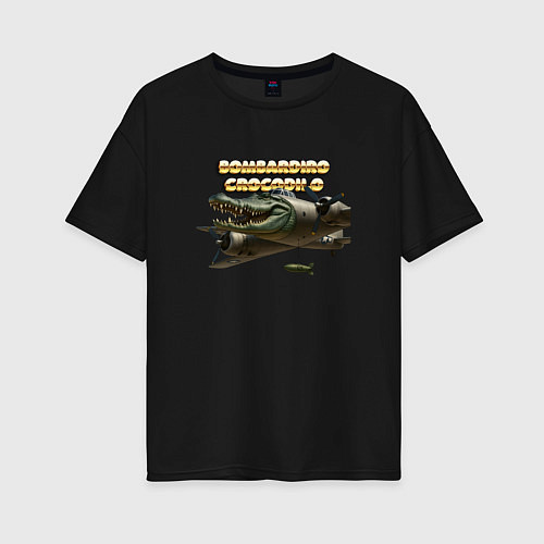 Женская футболка оверсайз Bombardino Crocodillo / Черный – фото 1