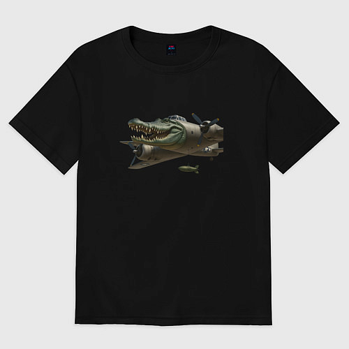 Женская футболка оверсайз Бомбардиро крокодило / Черный – фото 1