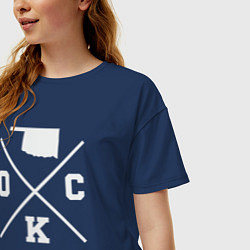 Футболка оверсайз женская OKC map, цвет: тёмно-синий — фото 2
