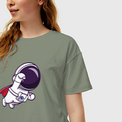Футболка оверсайз женская Spaceman superman, цвет: авокадо — фото 2
