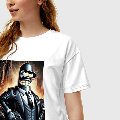 Женская футболка оверсайз Бендер - мафия бессмертна / Белый – фото 3